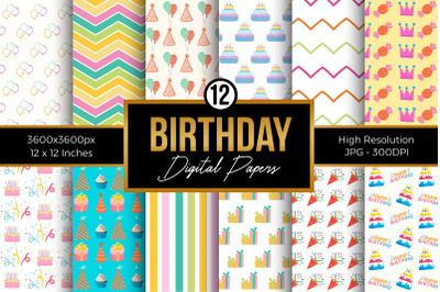 Birthday Pattern Digital Papers