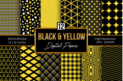 Black and Yellow Digital Papers