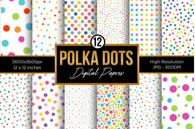 Rainbow Polka Dots Digital Papers