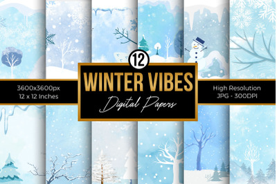 Frosted Winter Vibes Digital Papers