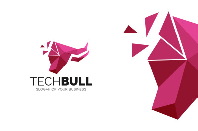 bull tech logo design Vector Template