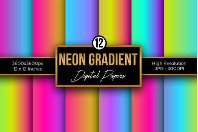 Neon Gradient Digital Paper Backgrounds