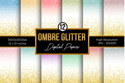 Pastel Ombre Glitter Digital Papers