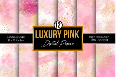 Pink Watercolor Background Digital Papers