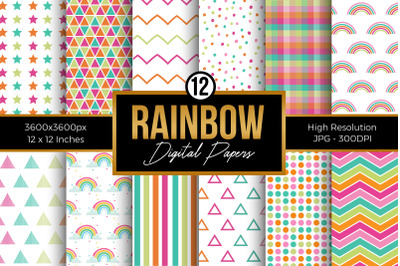 Rainbow Seamless Pattern digital papers