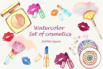 Watercolor Set of Cosmetics