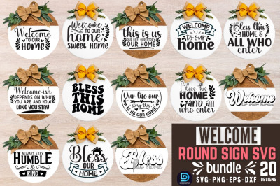 Welcome sign Round SVG bundle