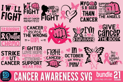 Cancer Awareness SVG Bundle