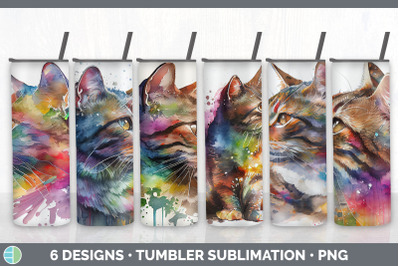 Rainbow Tabby Cat Tumbler Sublimation Bundle