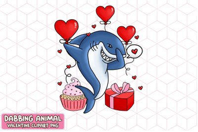 Cute Shark Dabbing Valentine Heart