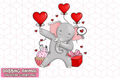 Cute Elephant Dabbing Valentine Heart