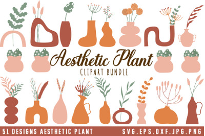 Aesthetic Plants Clipart Bundle | Indoor Plants SVG Bundle