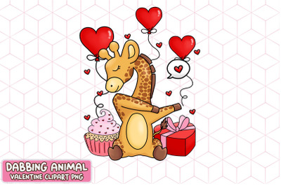 Cute Giraffe Dabbing Valentine Heart