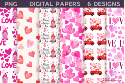 Valentines Day Digital Paper | Heart seamless pattern&nbsp;