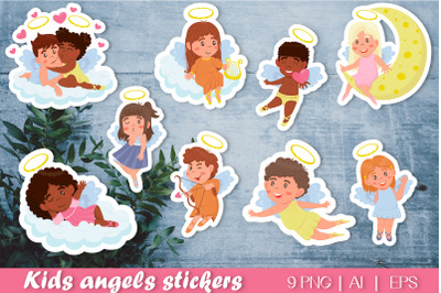 Valentine&amp;&23;039;s day stickers |Funny cartoon angels PNG