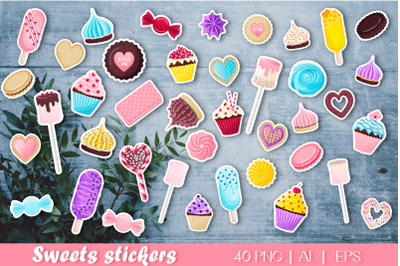 Big bundles of cute sweets stickers | Candy stickers png
