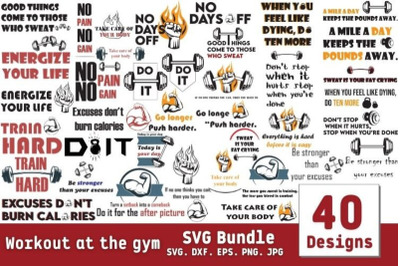 Workout at The Gym SVG Bundle