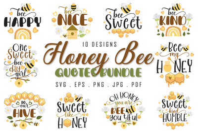Honey Bee Quotes SVG Bundle | Bee Sublimation Bundle
