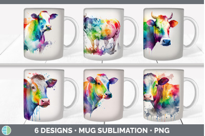 Rainbow Cow Mug Sublimation