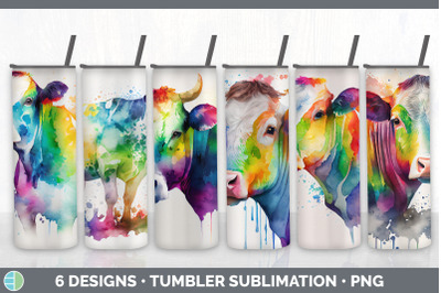 Rainbow Cow Tumbler Sublimation Bundle
