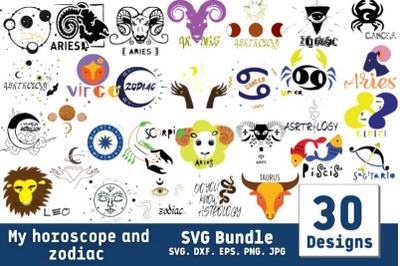 My Horoscopes and Zodiac SVG Bundle