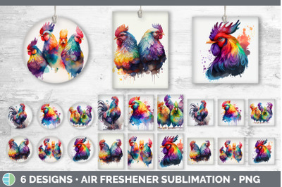 Rainbow Chicken Air Freshener | Sublimation Designs Bundle