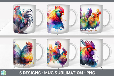 Rainbow Chicken Mug Sublimation