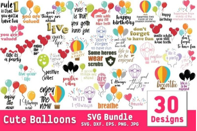 Cute Balloons SVG Bundle