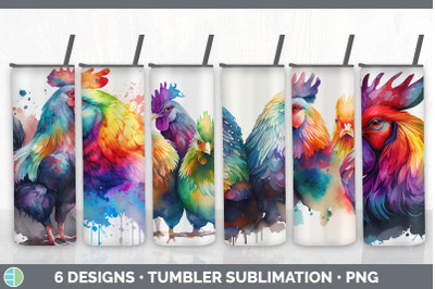 Rainbow Chicken Tumbler Sublimation Bundle