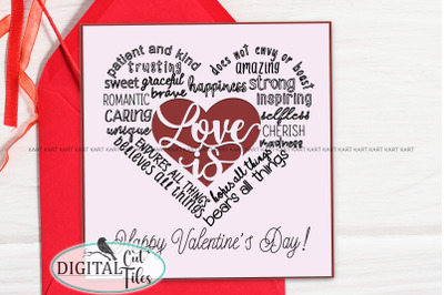 Love Valentines day Cricut card svg