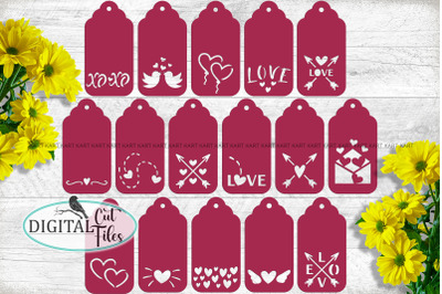 Love Valentine Tags bundle SVG cut files Cricut Laser cut