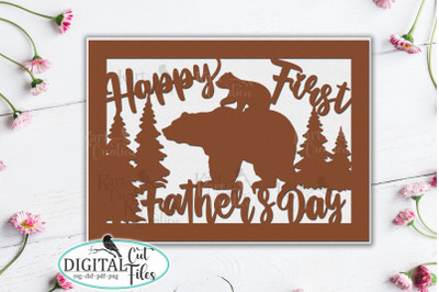 Happy First Fathers day card svg for Cricut Silhouette Laser