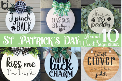 St Patrick&#039;s Day Round Sign SVG Bundle