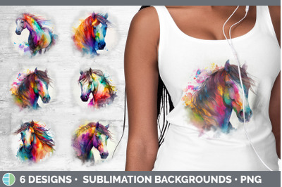 Rainbow Horse Background | Grunge Sublimation Backgrounds