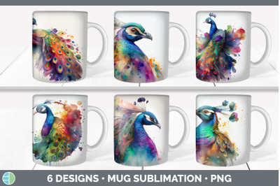 Rainbow Peacocks Mug Sublimation