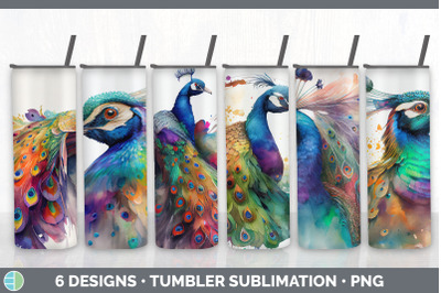 Rainbow Peacocks Tumbler Sublimation Bundle