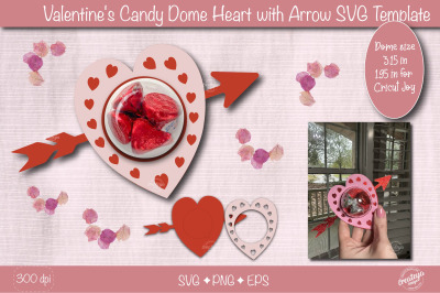 Valentine Candy Dome Holder SVG| Heart candy holder SVG| Valentine tre