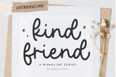 Kind Friend Monoline Script Font
