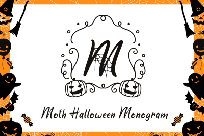 Moth Halloween Monogram