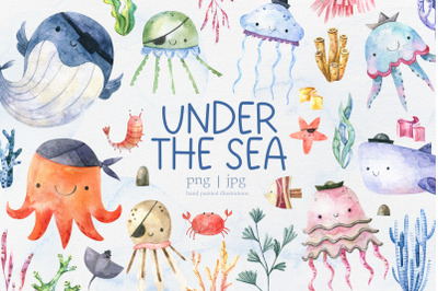 Under the sea. Watercolor Collection
