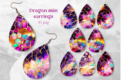 Dragon skin earring sublimation bundle Texture earrings png