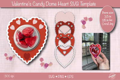 Valentine Candy Dome Holder SVG| Heart candy holder SVG| Valentine tre