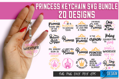 Princess SVG Keychain Bundle | Princess Quotes SVG Design