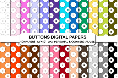 Buttons digital papers Button Pattern Planner Papers Clipart