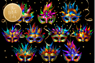 Carnival Mardi Gras Mask Clipart Set