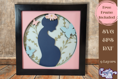 Mother&#039;s Day Svg Shadow Box, 3D Layered Mom Silhouette SVG
