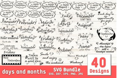 Days &amp; Months SVG Bundle