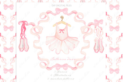 Ballerina Pink Watercolor clipart