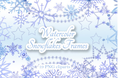 Watercolor Snowflakes Frames