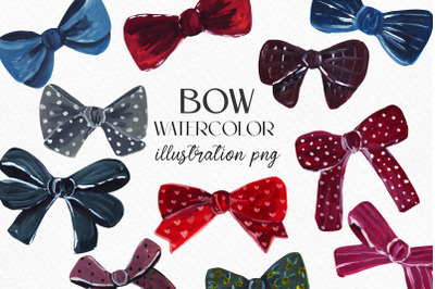 Watercolor clipart colorful bows